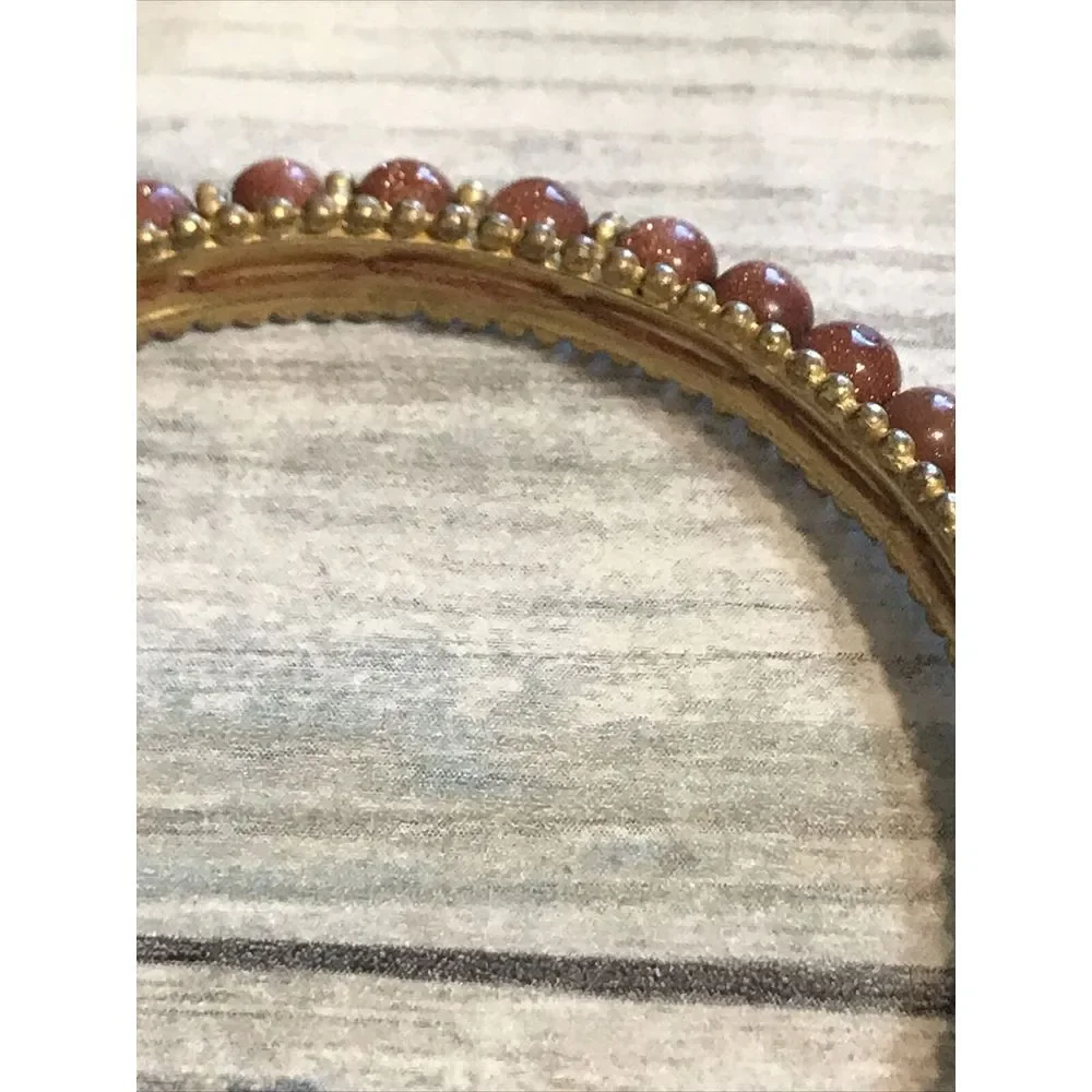 Sparkling Goldstone Necklace Earrings Bracelet Matching set‎ Beads